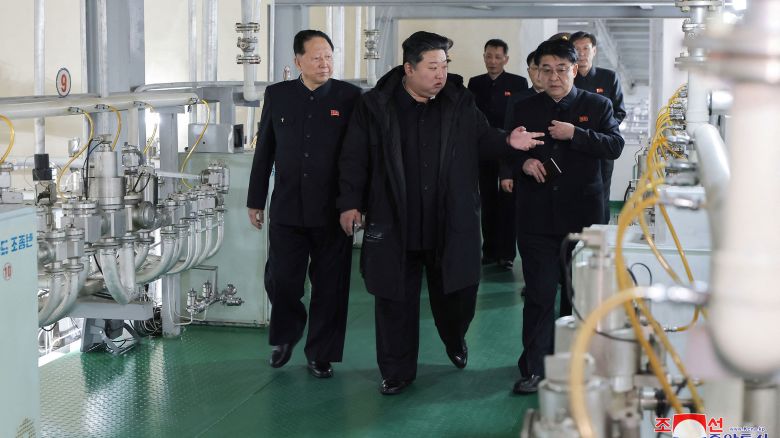 North Korean leader Kim Jong Un visits the country's nuclear material production base and nuclear weapons institute, at an undisclosed location in North Korea, in this photo released by North Korea's official Korean Central News Agency on January 29.