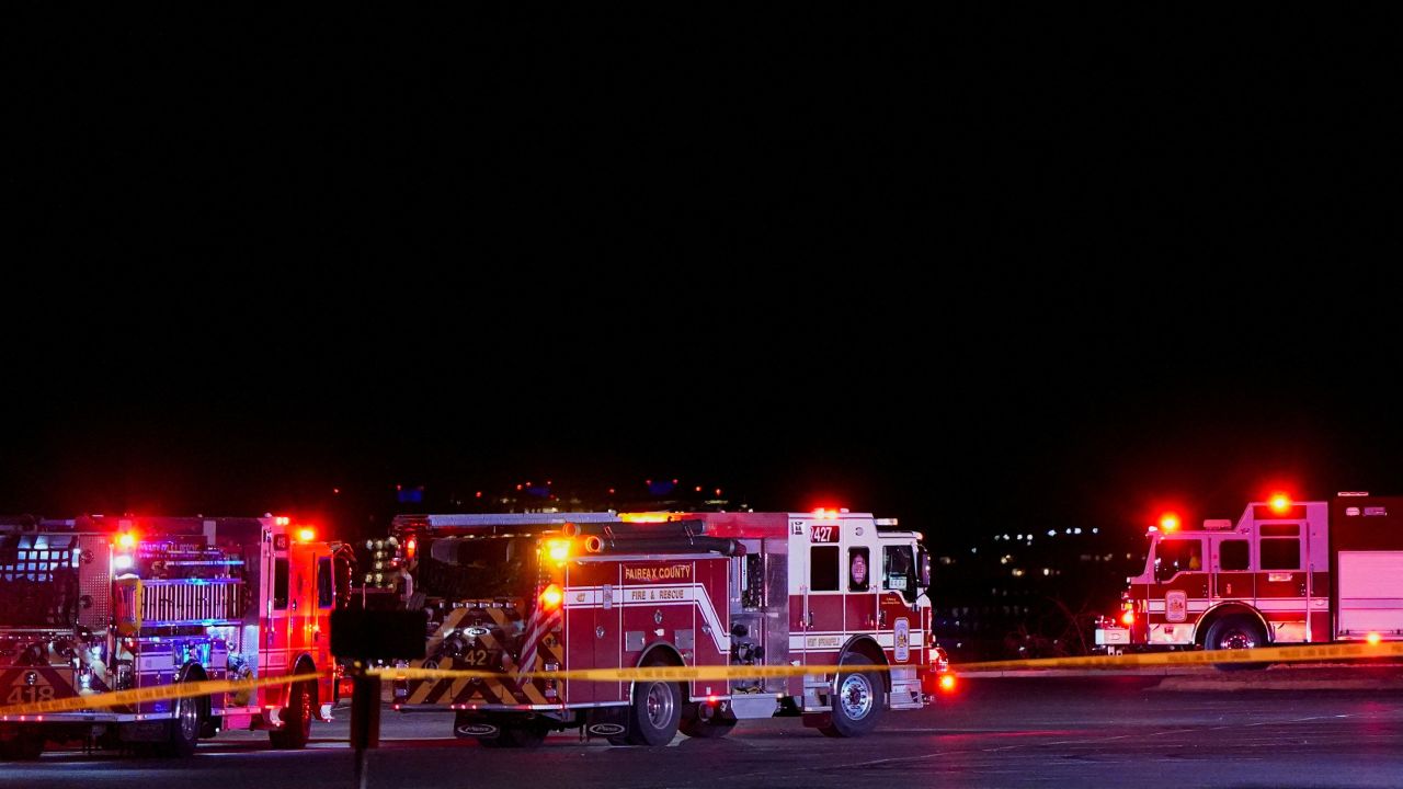 Emergency services operate at Gravelly Point, after American Eagle flight 5342 collided with a helicopter while approaching Reagan Washington National Airport and crashed in the Potomac River, in Arlington, Virginia, U.S. January 29, 2025. REUTERS/Elizabeth Frantz