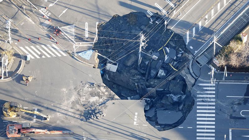 A sinkhole swallowed a truck driver in Japan. It’s expanding and residents are worried