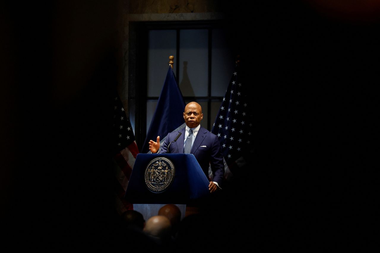 New York City Mayor Eric Adams attends an interfaith breakfast event in New York on January 30.