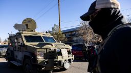 Federal agents, including ICE, FBI and HSI police conduct raids at Cedar Run apartment complex in Denver, Colorado, February 5, 2025.