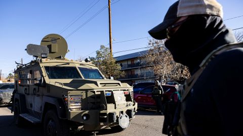 Federal agents, including ICE, FBI and HSI police conduct raids at Cedar Run apartment complex in Denver, Colorado, February 5, 2025.