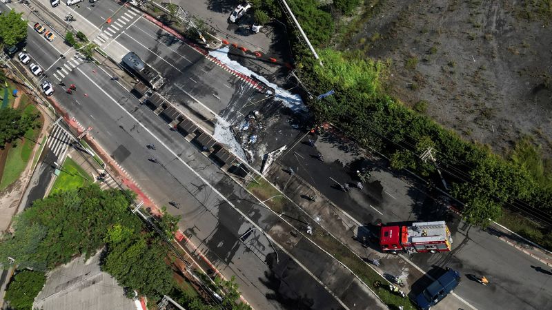 Two killed after small plane crashes into bus in Brazilian city of São Paulo