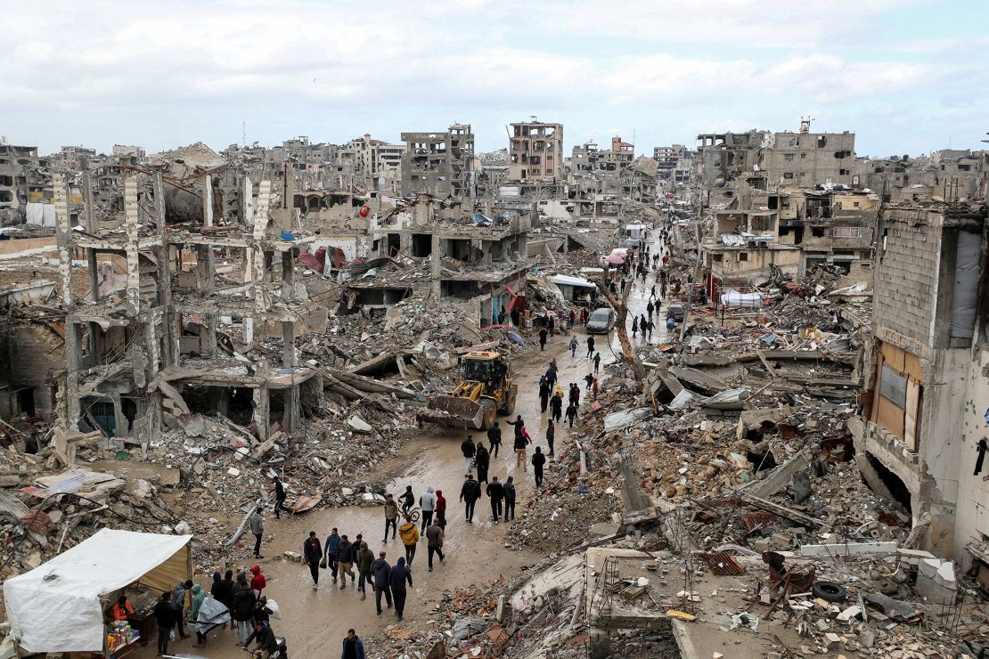 Palestinians in Gaza City on February 6.