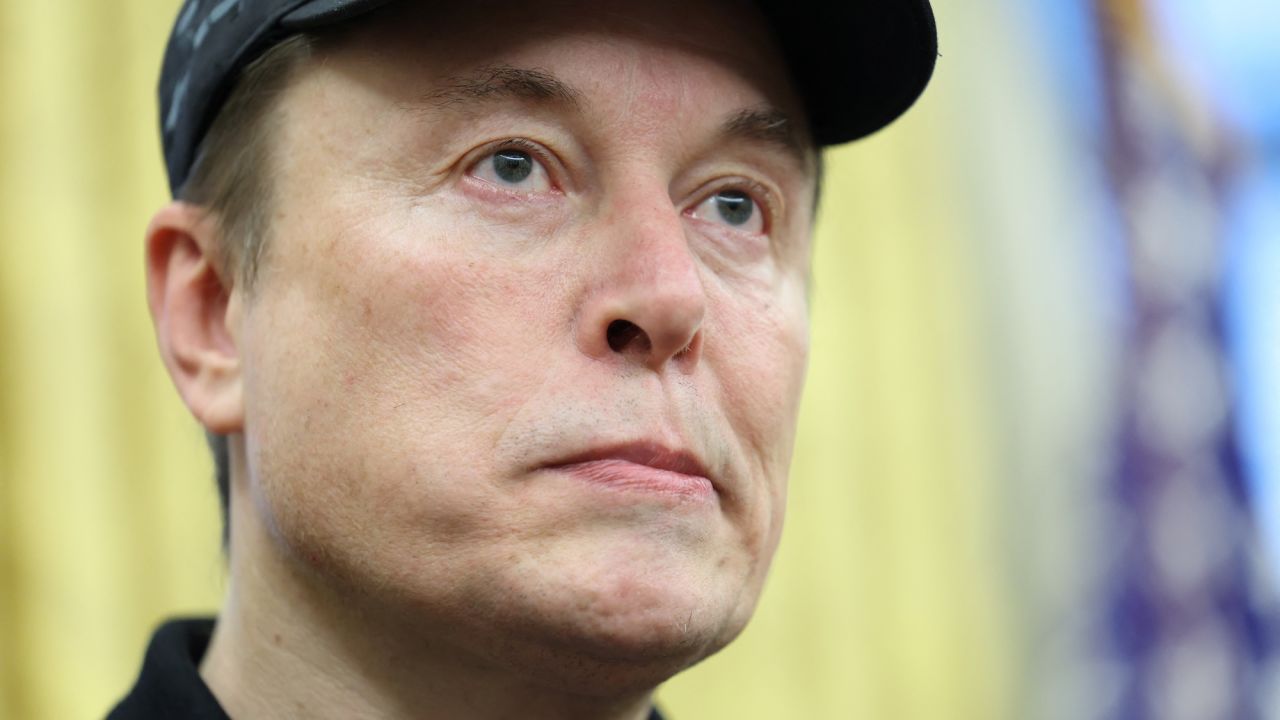 Elon Musk looks on, in the Oval Office of the White House in Washington, D.C., U.S.