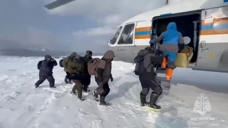 More than 100 trapped fishermen rescued from ice floe in Russia’s Far East