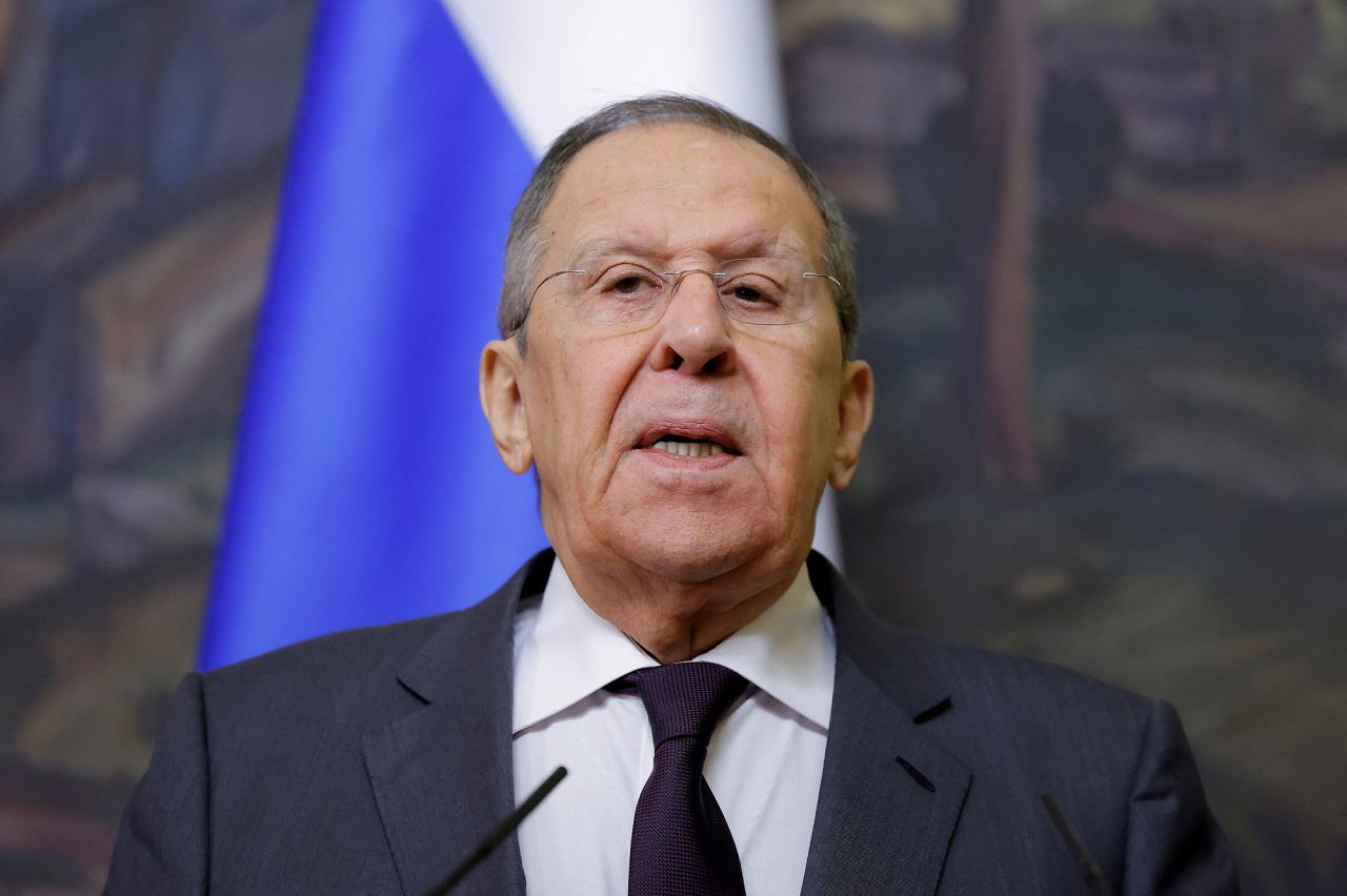 Russian Foreign Minister Sergei Lavrov speaks during a press conference in Moscow, Russia, on Wednesday.