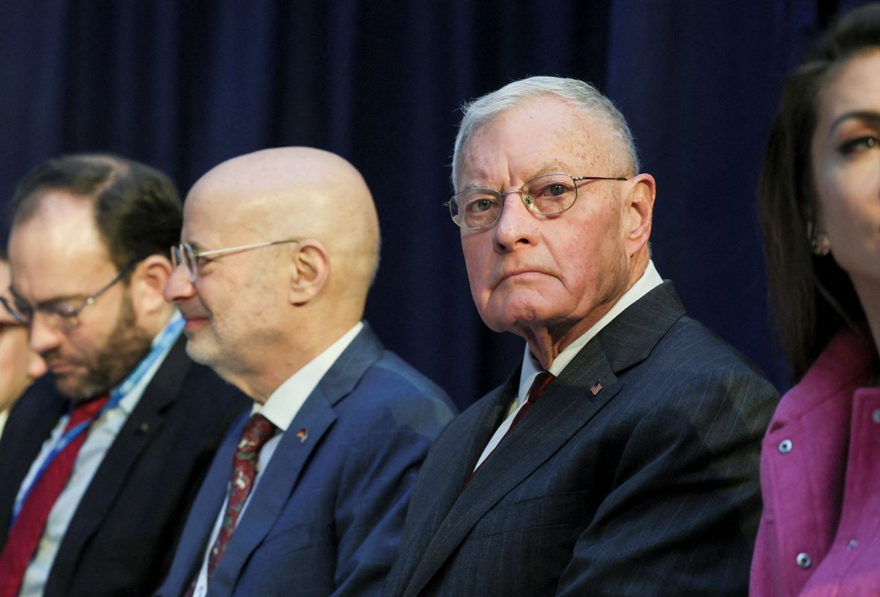 Keith Kellogg, Trump's special envoy for Russia and Ukraine, looks on during a bilateral meeting at the Commerzbank in Munich, Germany, on Friday.