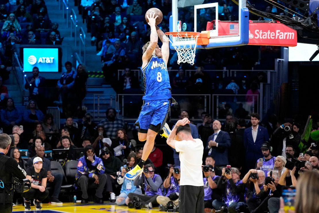 McClung competes in the slam dunk competition.