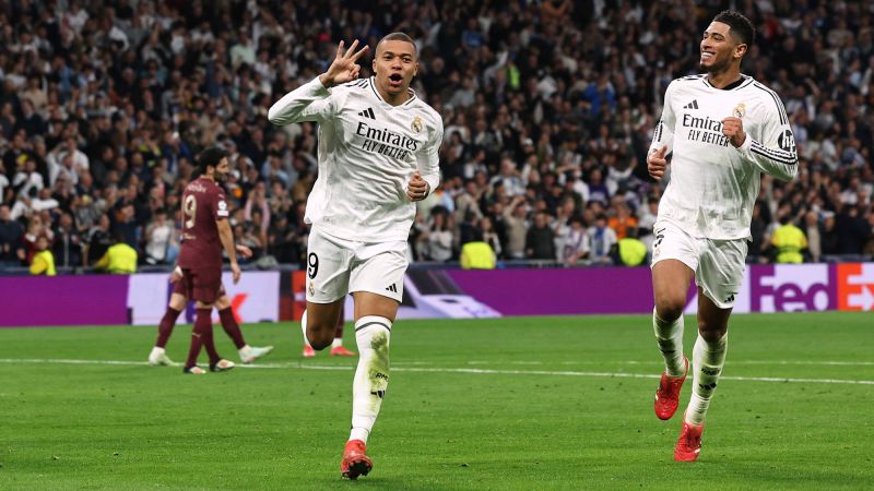 Kylian Mbappé scores hat-trick as Real Madrid thrashes Manchester City to reach Champions League Round of 16