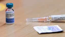An MMR vaccine at the City of Lubbock Health Department in Lubbock, Texas, on February 27.