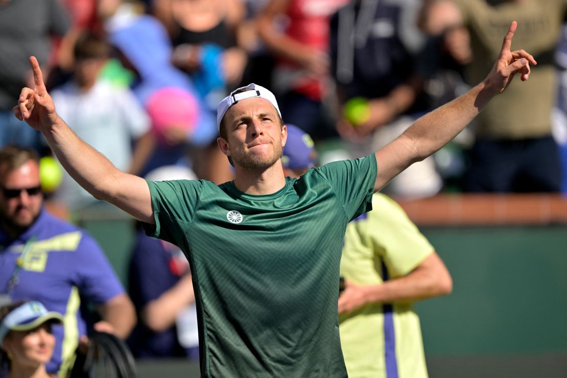 Tallon Griekspoor celebrates his win against Zverev.