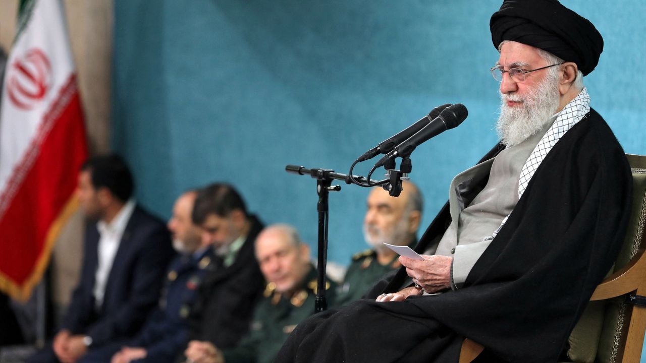 Iran's Supreme Leader Ayatollah Ali Khamenei speaks during a meeting in Tehran, Iran, March 8, 2025.