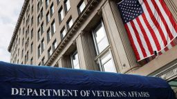 FILE PHOTO: A sign marks the headquarters of the Department of Veterans Affairs in Washington, D.C., U.S., February 20, 2025.   REUTERS/Brian Snyder/File Photo