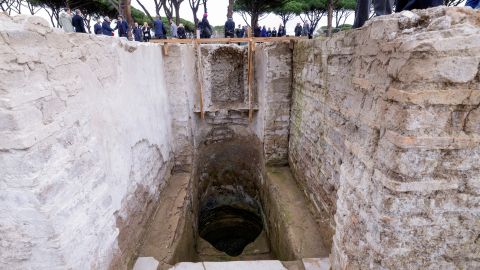Italian authorities to present the discovery of an "extraordinary" Jewish ritual bath (mikveh) found during archaeological excavations in the ruins of the ancient Roman port city of Ostia Antica, in Rome, Italy, March 10, 2025. REUTERS/Remo Casilli