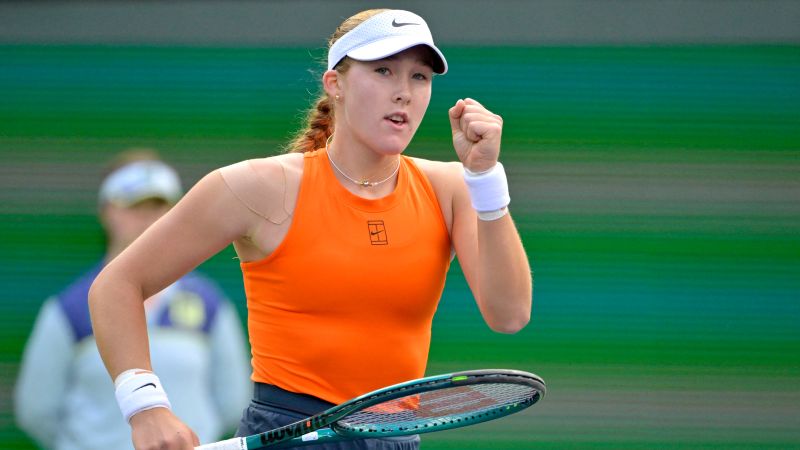 Mirra Andreeva, 17, continues making history with 10th straight WTA 1000 win to reach Indian Wells semifinals