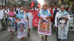 Students follow relatives of the 43 missing students of Ayotzinapa Rural Teachers' College and members of collectives of relatives of missing persons during the Ayotzinapa's monthly march to demand justice in Mexico City, Mexico, March 26, 2025 REUTERS/Raquel Cunha
