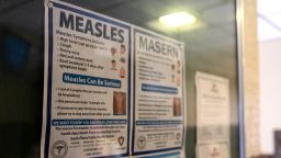 Signs inform people of measles prevention and testing at the Gaines County Court House in Seminole, Texas, U.S. April 6, 2025. Justin Rex for The Texas Tribune via REUTERS  
NO RESALES. NO ARCHIVES. MANDATORY CREDIT. THIS IMAGE HAS BEEN SUPPLIED BY A THIRD PARTY