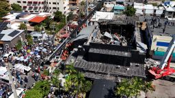 A drone view shows a site of the collapsed Jet Set nightclub in Santo Domingo, Dominican Republic, April 8, 2025. REUTERS/Erika Santelices
