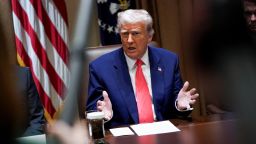 U.S. President Donald Trump attends a cabinet meeting at the White House in Washington, D.C., U.S., April 10, 2025. REUTERS/Nathan Howard