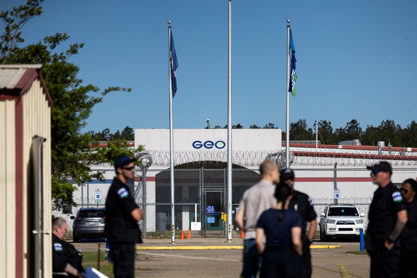 A view of the Central Louisiana ICE Processing Center where Mahmoud Khalil was detained in Jena, Louisiana, on April 11, 2025. Khalil was later released on a federal judge's orders.