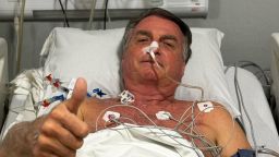 Former Brazilian President Jair Bolsonaro gestures as he lies in a bed in Rio Grande Hospital, in Natal, Brazil, in this social media picture obtained by Reuters on April 12, 2025. Jair Bolsonaro via X via REUTERS  THIS IMAGE HAS BEEN SUPPLIED BY A THIRD PARTY. MANDATORY CREDIT. NO RESALES. NO ARCHIVES.     TPX IMAGES OF THE DAY