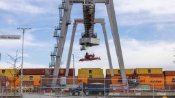 Cranes and shipping containers are seen at the Port of Montreal in Montreal, Quebec, Canada April 14, 2025.
