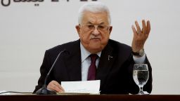 Palestinian Authority President Mahmoud Abbas holds a leadership meeting in Ramallah in the Israeli-occupied West Bank, on April 23.