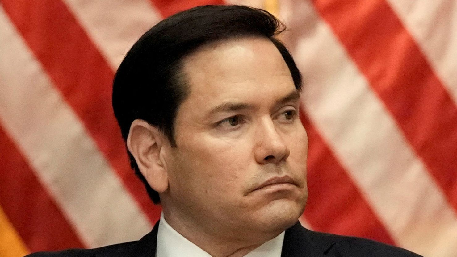 Secretary of State Marco Rubio attends a meeting of the Eradicating Anti-Christian Bias Task Force at the Justice Department in Washington, DC, on April 22, 2025.