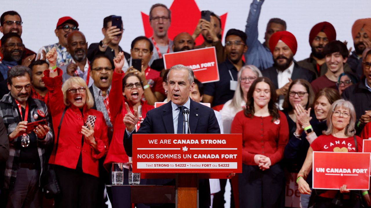 Canada's Prime Minister Mark Carney speaks at the Liberal Party election night headquarters in Ottawa, Ontario, Canada April 29, 2025.  REUTERS/Blair Gable
