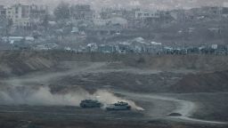 Israeli tanks in Gaza on May 3, 2025.