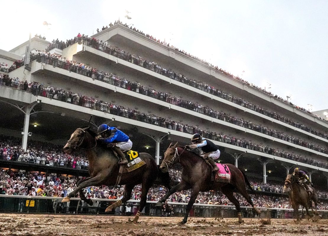 Sovereignty (left) wins the 151st Kentucky Derby at Churchill Downs.