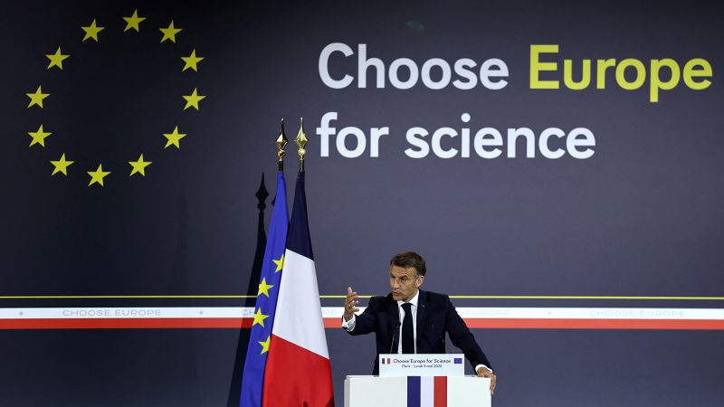 Europe unveils $567 million push to attract researchers as French president decries US ‘mistake’ over science policy