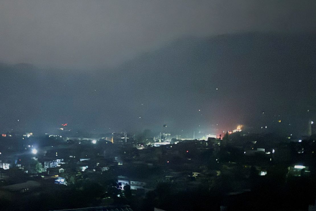 A view of Muzaffarabad in Pakistan-administrated Kashmir, taken before the strikes.