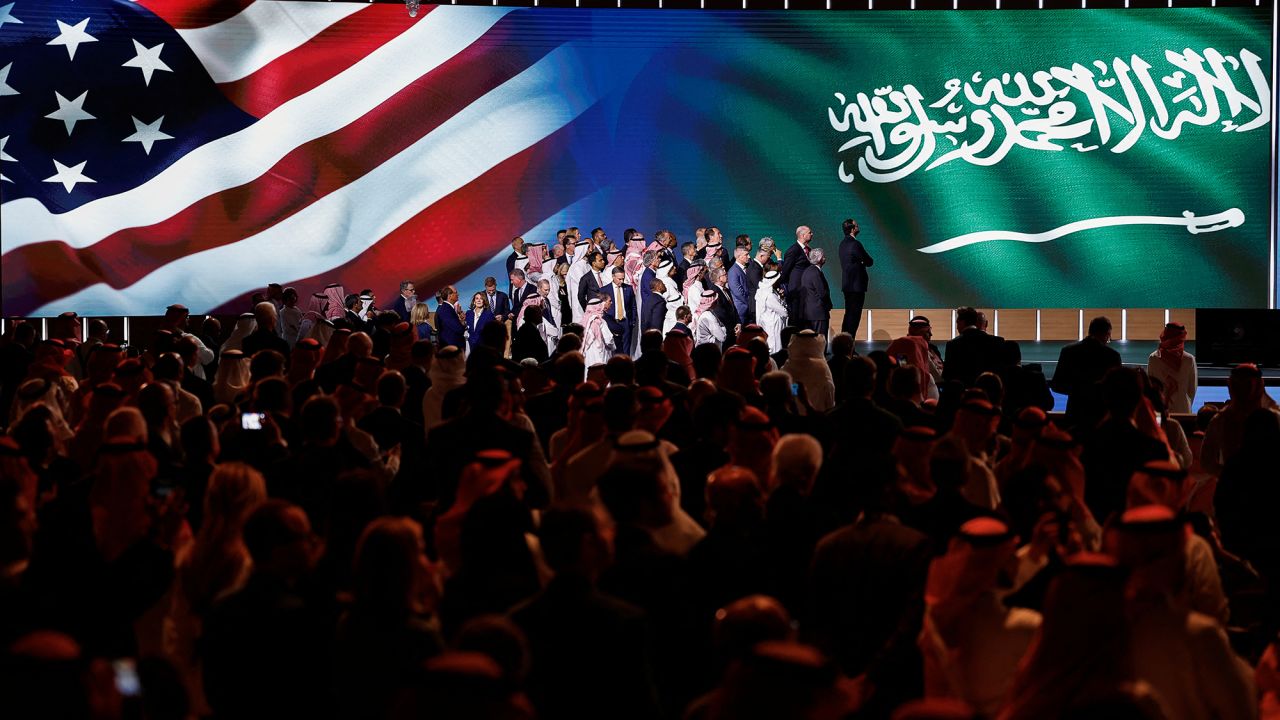 People attend the Saudi-U.S. Investment Forum, in Riyadh, Saudi Arabia, May 13, 2025.