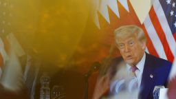 U.S. President Donald Trump speaks during a roundtable discussion in Doha, Qatar, May 15, 2025. REUTERS/Brian Snyder
