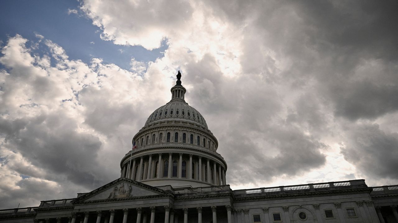 Clouds roll over the U.S. Capitol as members of the House Budget Committee are set to meet in a rare Sunday night session to consider U.S. President Donald Trump's sweeping tax-cut bill, on Capitol Hill in Washington, D.C., U.S., May 18, 2025.