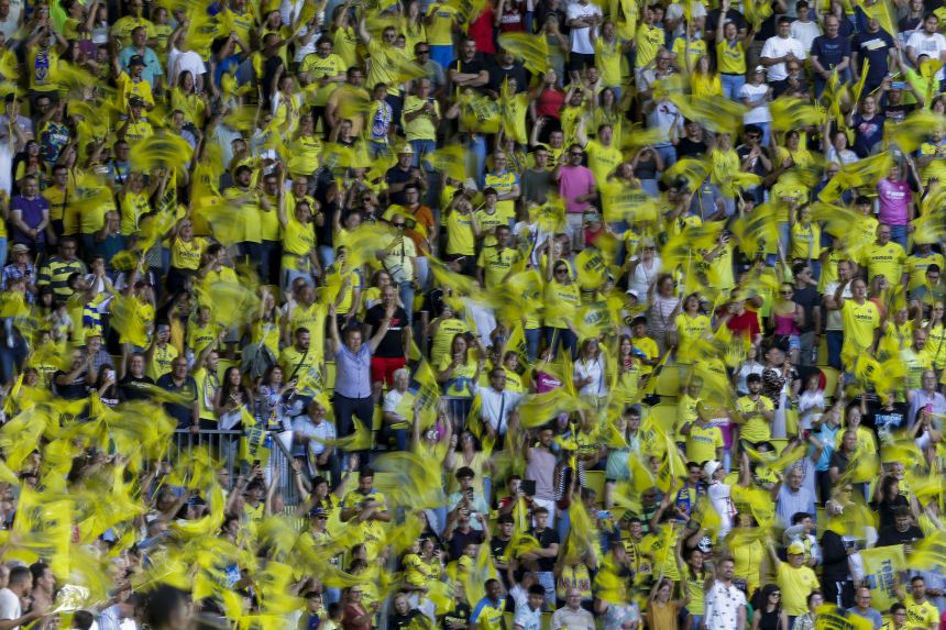 Villarreal fans attend a LaLiga match against Sevilla in May.