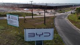 A view of the construction site of BYD's electric vehicle factory at the Industrial Complex in the city of Camacari, in the state of Bahia, Brazil, January 9, 2025.