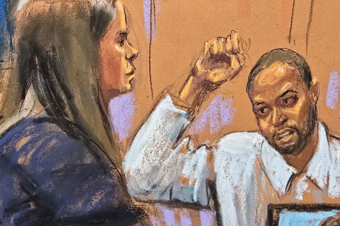 Prosecutor Maurene Comey questions celebrity stylist Deonte Nash, at Sean 