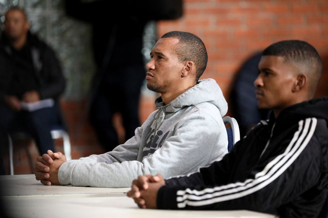 Jacquen Apollis and Steveno Van Rhyn, two accomplices of Kelly Smith, the mother of Joshlin Smith, listen during their sentencing hearing at the Western Cape High Court in Saldanha Bay, South Africa, on May 29, 2025.