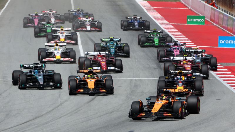 Oscar Piastri wins Spanish Grand Prix, as George Russell and Max Verstappen clash in late drama