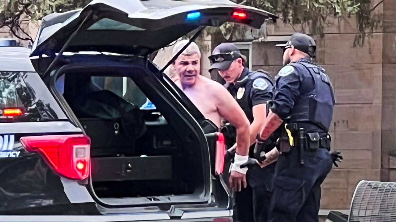 Law enforcement officers detain a suspect, after an attack that injured multiple people, in Boulder, Colorado, U.S. June 1, 2025, in this picture obtained from social media. X/@OpusObscuraX/via REUTERS  THIS IMAGE HAS BEEN SUPPLIED BY A THIRD PARTY. MANDATORY CREDIT. NO RESALES. NO ARCHIVES. THIS PICTURE WAS PROCESSED BY REUTERS TO ENHANCE QUALITY. AN UNPROCESSED VERSION HAS BEEN PROVIDED SEPARATELY.     TPX IMAGES OF THE DAY     