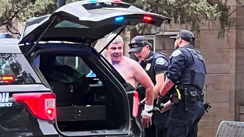 Law enforcement officers detain a suspect, after an attack that injured multiple people, in Boulder, Colorado, U.S. June 1, 2025, in this picture obtained from social media. X/@OpusObscuraX/via REUTERS  THIS IMAGE HAS BEEN SUPPLIED BY A THIRD PARTY. MANDATORY CREDIT. NO RESALES. NO ARCHIVES. THIS PICTURE WAS PROCESSED BY REUTERS TO ENHANCE QUALITY. AN UNPROCESSED VERSION HAS BEEN PROVIDED SEPARATELY.     TPX IMAGES OF THE DAY