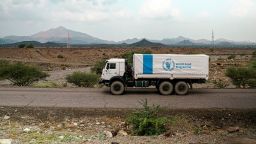 FILE PHOTO: A WFP truck carries aid from Port Sudan to Sudan after Sudanese authorities extended a three-month approval to the U.N. and other aid groups to use the Adre Border crossing with Chad to reach Darfur and other famine-stricken parts, Sudan November 12, 2024. WFP/Abubakar Garelnabei/Handout via REUTERS    THIS IMAGE HAS BEEN SUPPLIED BY A THIRD PARTY/File Photo