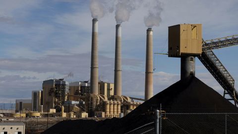 Fumes rise from the coal-fired Hunter Power Plant in Castle Dale, Utah, October 28, 2024.