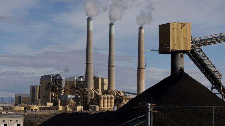 Fumes rise from the coal-fired Hunter Power Plant in Castle Dale, Utah, October 28, 2024.