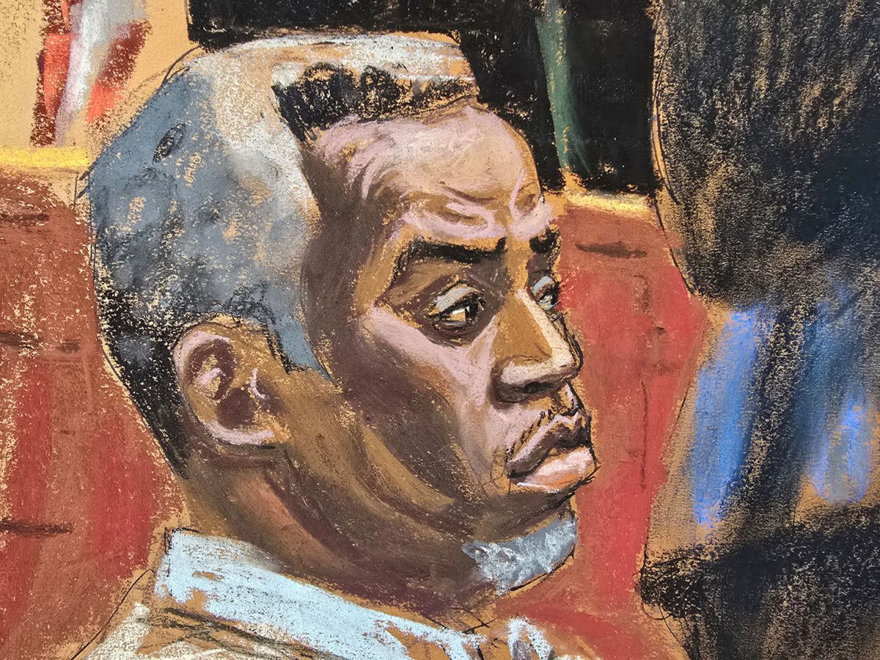 Sean "Diddy" Combs looks on during court on Thursday.