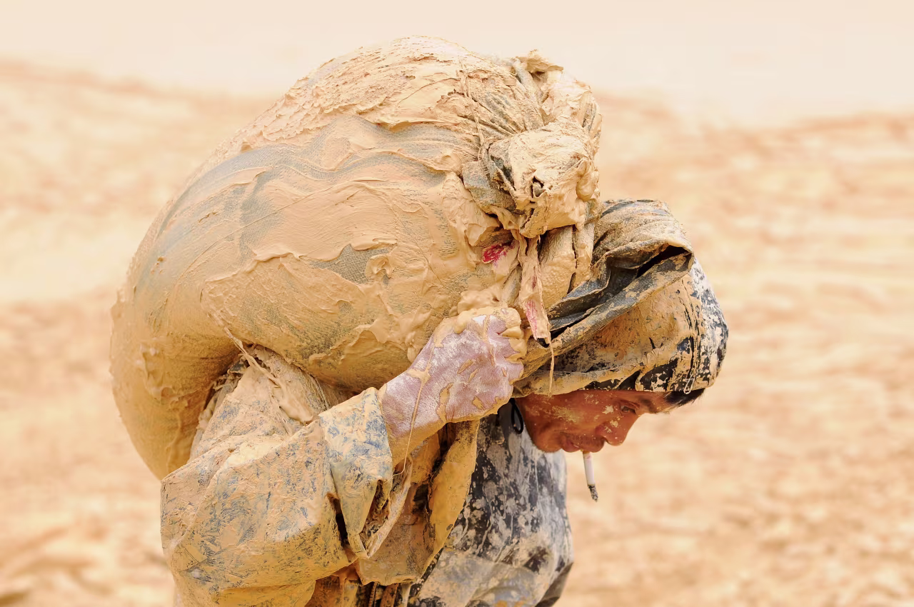 A man works at the site of a rare earth metals mine at Nancheng county, Jiangxi province, China.