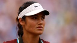 Emma Raducanu during her quarter final match against China's Qinwen Zheng at the Queen's Club in London on June 13, 2025.